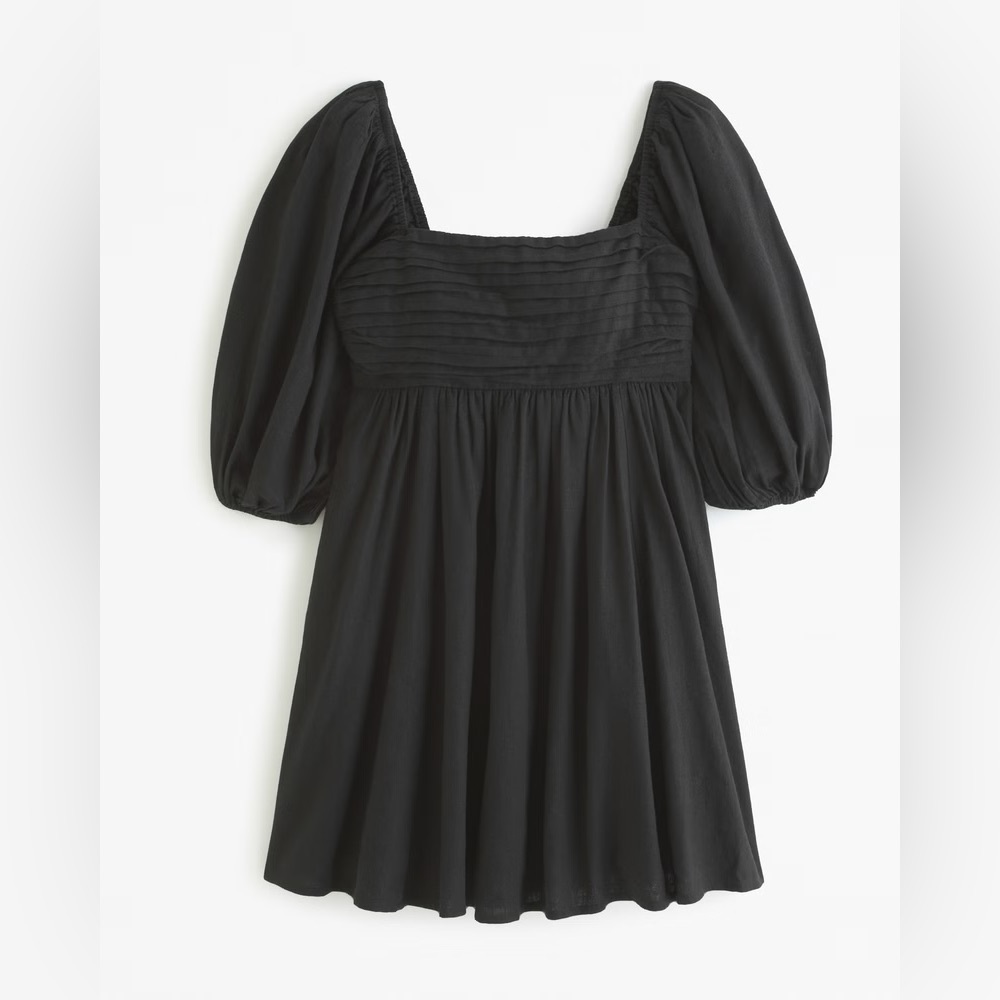 Abercrombie + Fitch Emerson Cotton Blend Black Dress - Picture 4 of 8